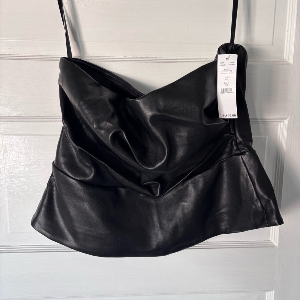 NWT White House Black Market Faux Leather Bustier